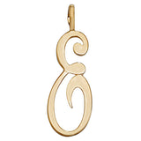 9ct Yellow Gold Polished Script Initial Pendant - E Bixby Jewellers