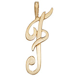 9ct Yellow Gold Polished Script Initial Pendant - E Bixby Jewellers