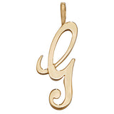 9ct Yellow Gold Polished Script Initial Pendant - E Bixby Jewellers