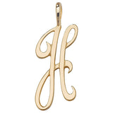 9ct Yellow Gold Polished Script Initial Pendant - E Bixby Jewellers