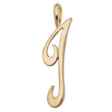 9ct Yellow Gold Polished Script Initial Pendant - E Bixby Jewellers