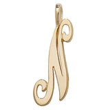 9ct Yellow Gold Polished Script Initial Pendant - E Bixby Jewellers