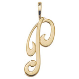 9ct Yellow Gold Polished Script Initial Pendant - E Bixby Jewellers