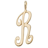 9ct Yellow Gold Polished Script Initial Pendant - E Bixby Jewellers