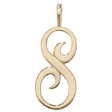 9ct Yellow Gold Polished Script Initial Pendant - E Bixby Jewellers