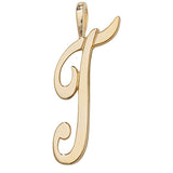 9ct Yellow Gold Polished Script Initial Pendant - E Bixby Jewellers