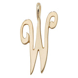 9ct Yellow Gold Polished Script Initial Pendant - E Bixby Jewellers