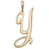 9ct Yellow Gold Polished Script Initial Pendant - E Bixby Jewellers