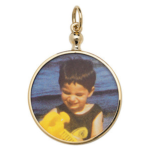 9ct Yellow Gold Round Picture Frame Pendant - E Bixby Jewellers