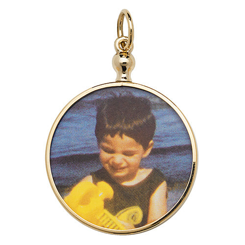 9ct Yellow Gold Round Picture Frame Pendant - E Bixby Jewellers