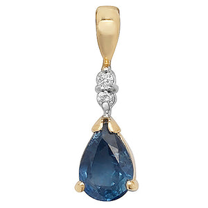 9ct Yellow Gold Sapphire Pendant - E Bixby Jewellers