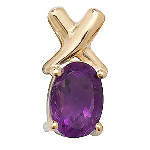 9ct Yellow Gold Amethyst Pendant - E Bixby Jewellers