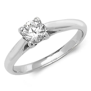 18ct White Gold Diamond 4 Claw Solitaire Ring - E Bixby Jewellers