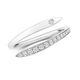 18ct White Gold Diamond Open Crossover Ring - E Bixby Jewellers