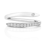 18ct White Gold Diamond Open Crossover Ring - E Bixby Jewellers