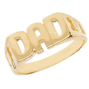 9ct Yellow Gold Mens Curb Sides Dad Ring - E Bixby Jewellers