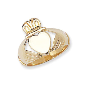 9ct Yellow Gold Mens Claddagh Ring - E Bixby Jewellers