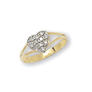 9ct Yellow Gold Babies/Maidens Heart Shape Stone Set Ring - E Bixby Jewellers