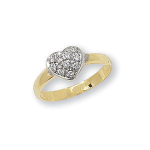 9ct Yellow Gold Babies/Maidens Heart Shape Stone Set Ring - E Bixby Jewellers