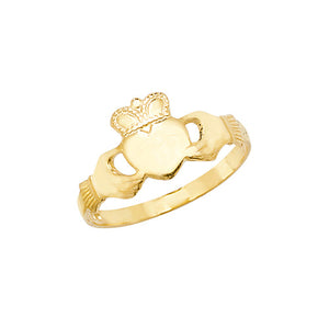 9ct Yellow Gold Babies/Maidens Claddagh Ring - E Bixby Jewellers