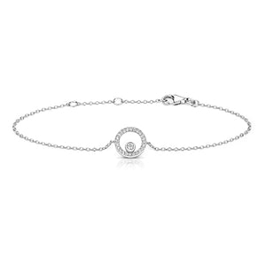 Silver Cz Halo With Single Bubble Bracelet - E Bixby Jewellers