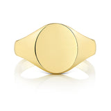 Mens 9ct Yellow Gold 14 x 12mm Medium Weight Oval Signet Ring - E Bixby Jewellers