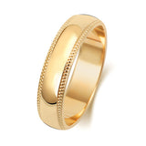 18ct Yellow Gold D Shape 5mm Milgrain Wedding Ring - E Bixby Jewellers